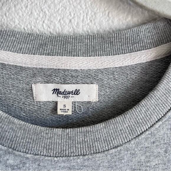 Madewell Oversize Jumpstart Sweater Sleeve Dress Knit Gray & Navy - Picture 8 of 12